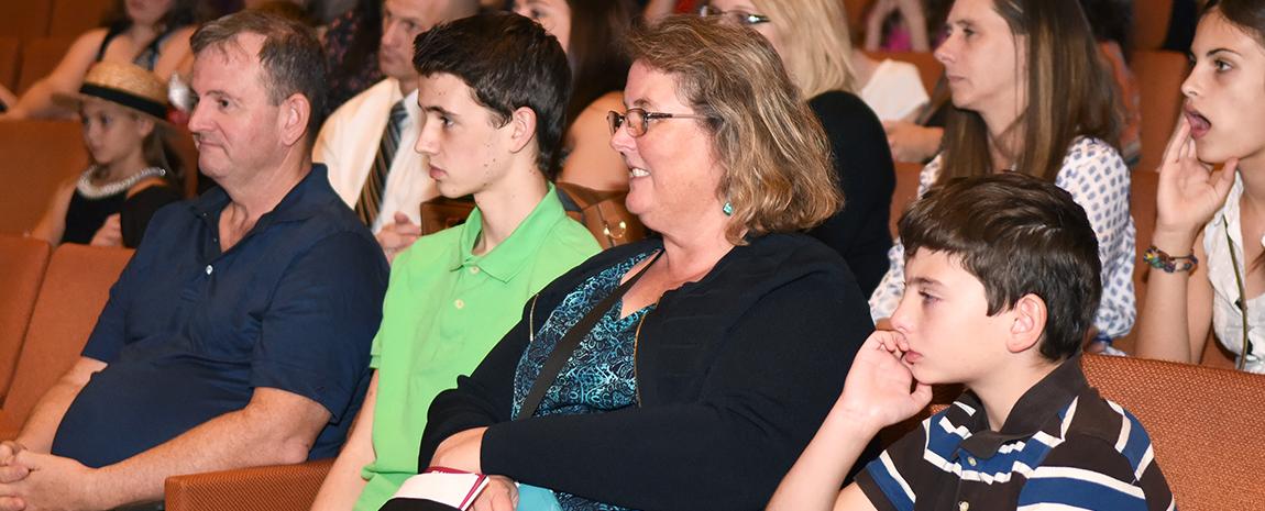 Families attending a TalkBack after a performance as part of Military Family First Nights