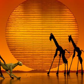 The Cheetah and Giraffes in the opening number The Circle of Life from THE LION KING North American Tour ©Disney Photo Credit Joan Marcus
