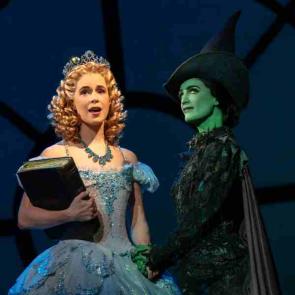 Austen Danielle Bohmer as Glinda and Lauren Samuels as Elphaba in the National Tour of WICKED photo Joan Marcus