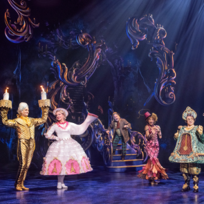 PHOTO CREDIT: Danny Gardner, Kathy Voytko, Kevin Ligon, Cameron Monroe Thomas, Javier Ignacio, and Holly Ann Butler in Disney’s Beauty and the Beast. Photo by Matthew Murphy. (c) Disney