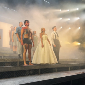 Bella Brown, Diego Rodriguez, James Olivas and the cast of EVITA