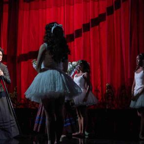 (from L) Lisa Vroman as Madame Giry and the Corps de Ballet in The Phantom of the Opera North American Tour. Photo: Matthew Murphy and Evan Zimmerman