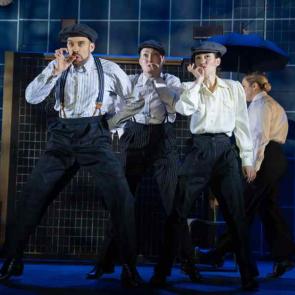 David Cumming, Natasha Hodgson, Claire-Marie Hall from the Broadway Company of Operation Mincemeat. Photo by Julieta Cervantes