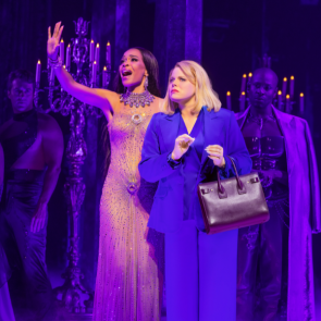 Michelle Williams, Megan Hilty and Cast in the Original Broadway Cast of DEATH BECOMES HER. Photo by Matthew Murphy and Evan Zimmerman, MurphyMade.